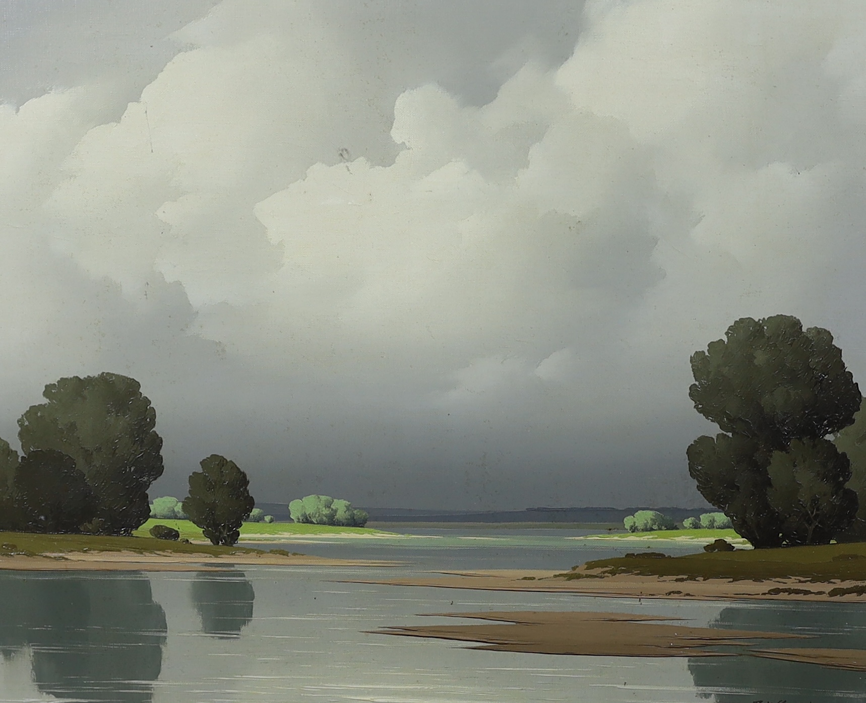 Pierre de Clausades (French, 1910-1976), 'Paysage de la Loire', oil on canvas, 52 x 64cm
